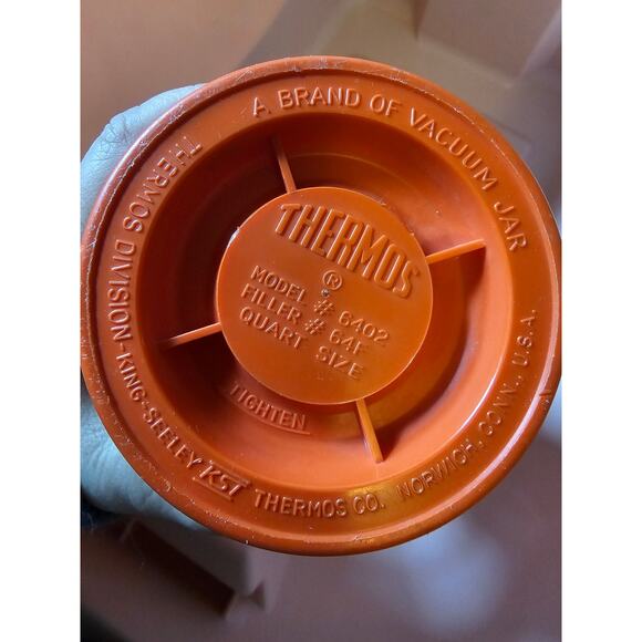 Thermos vintage orange beige model 6402 used - Picture 3 of 3